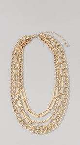 Yula Urban Multi Layer Statement Necklace - Gold